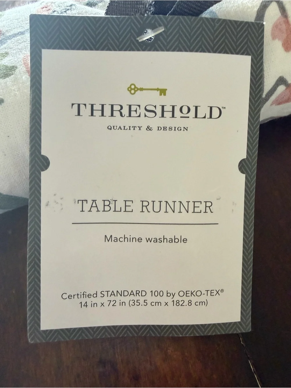 Threshold Cream Floral Table Runner with Pink & Blue Blooms
